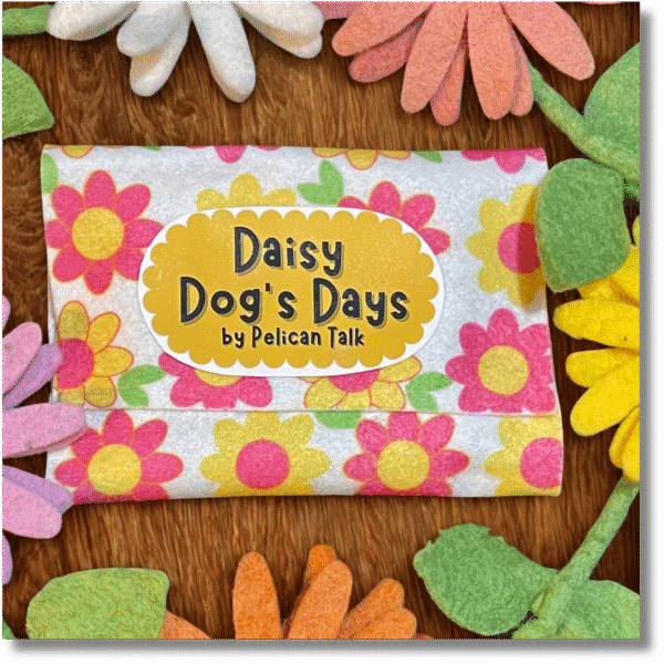 Colourful flower-themed Daisy Dog pouch of cards