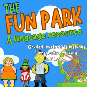 Fun park language resource with questions and activities.
