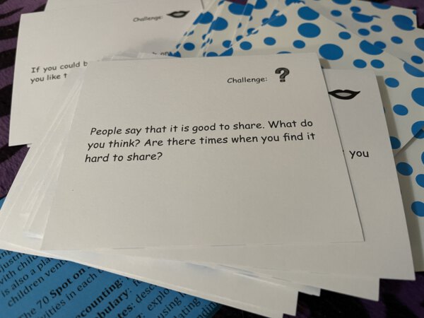 Challenge card about sharing discussions.